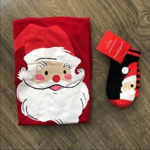 New Holiday pajama top and socks.